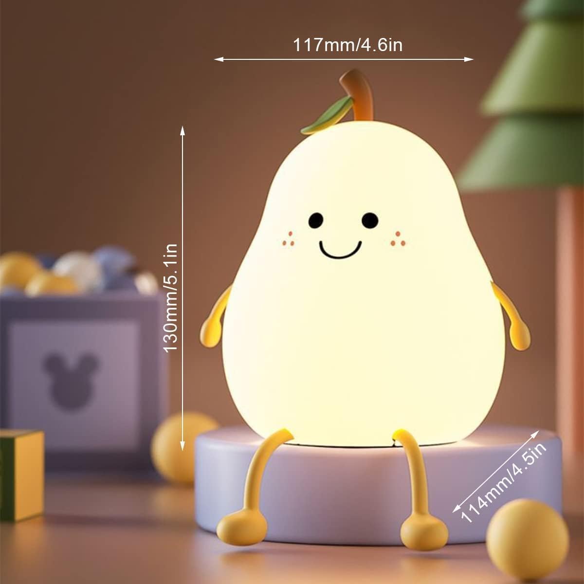 ShopKrafted 7 Color Squishy Pear Bedside Lamp