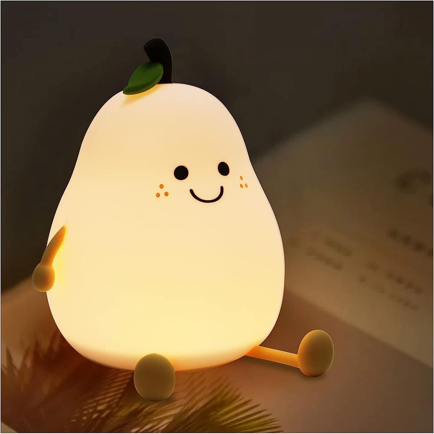 ShopKrafted 7 Color Squishy Pear Bedside Lamp