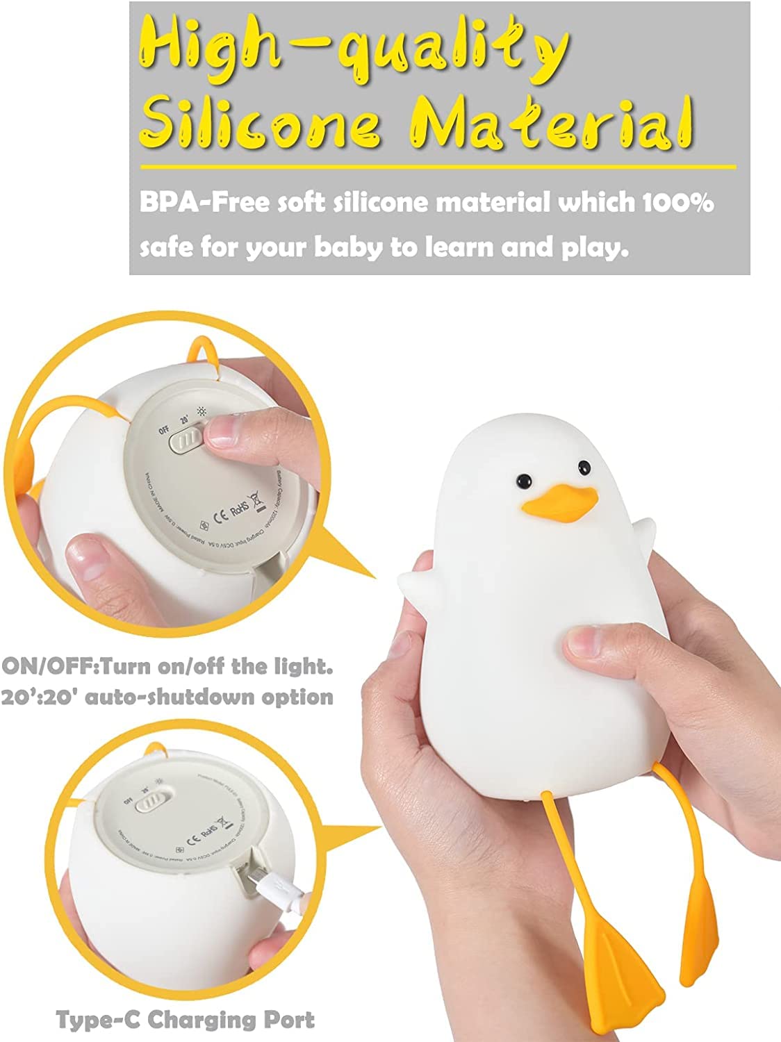 ShopKrafted Squishy Duck Night Light