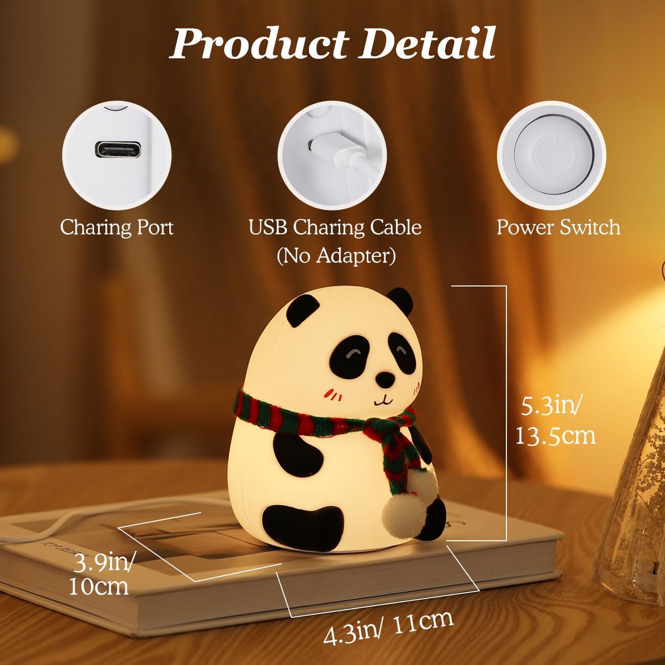 ShopKrafted Squishy Panda Color Changing Lamp