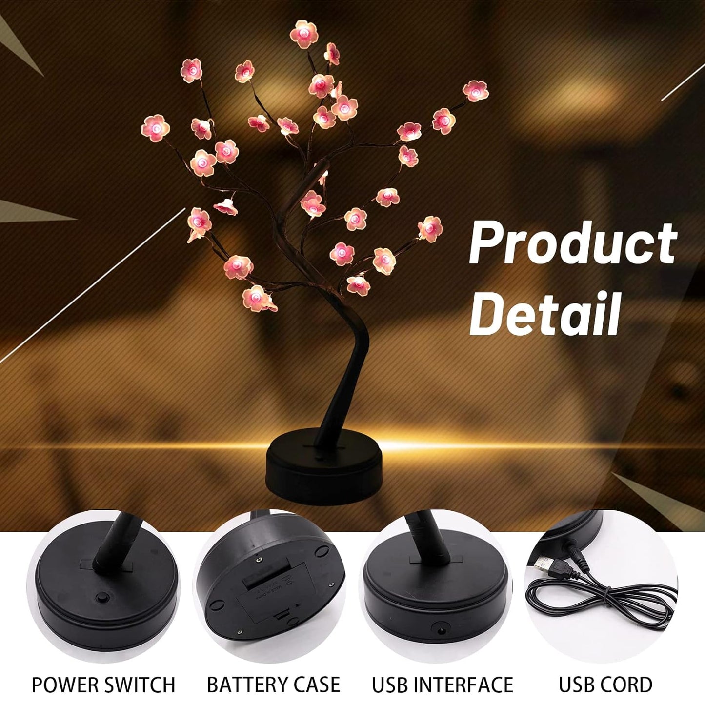 ShopKrafted Lighted Cherry Blossom Tree Decor