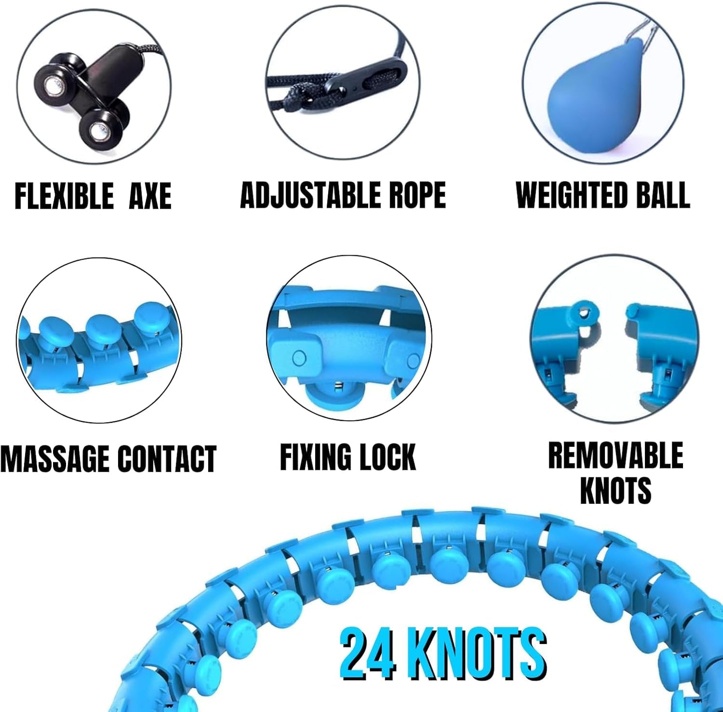 ShopKrafted Adjustable Weighted Fitness Hoop with Massage