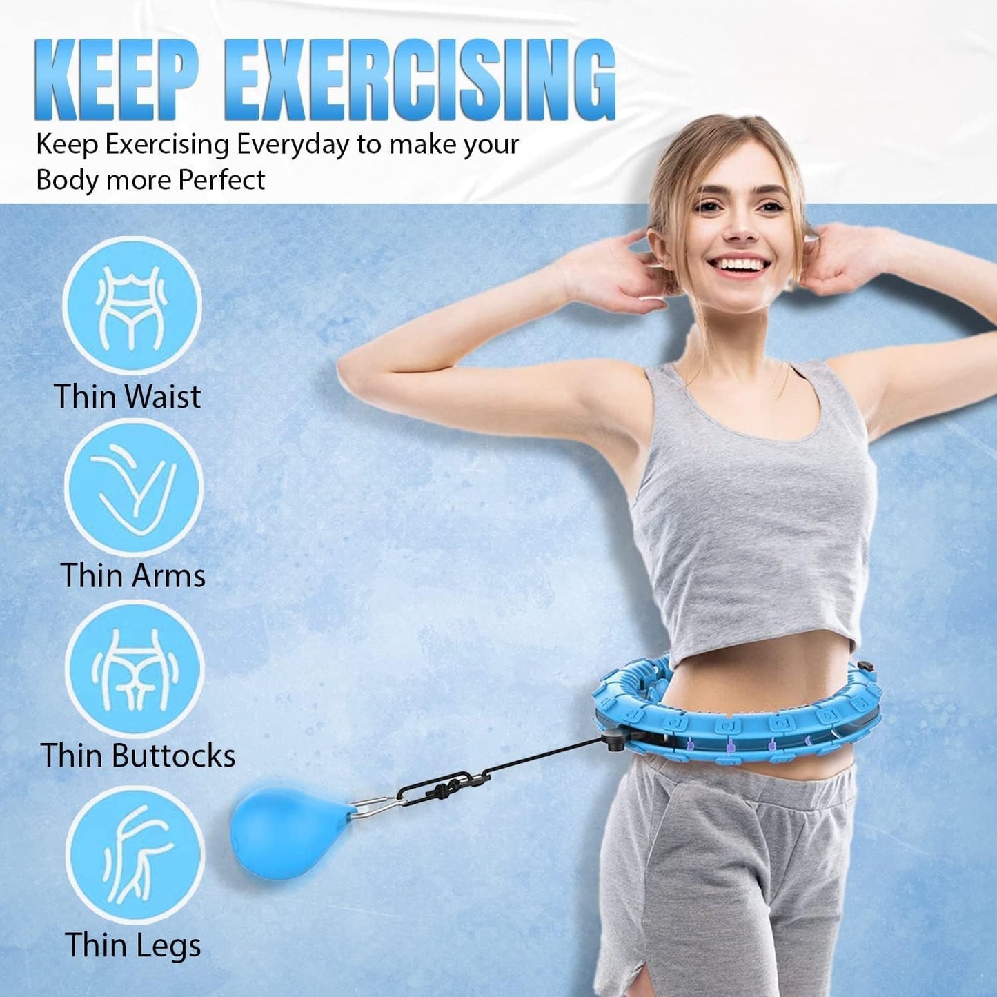 ShopKrafted Adjustable Weighted Fitness Hoop with Massage